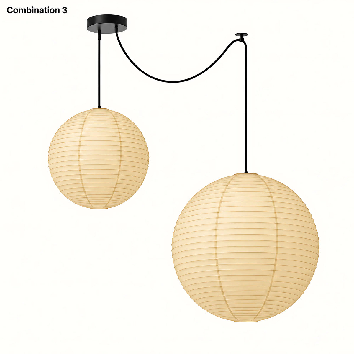 Japanese Swag Round Rice Paper Pendant Light
