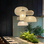 Japanese Tiered Rice Paper Pendant Light