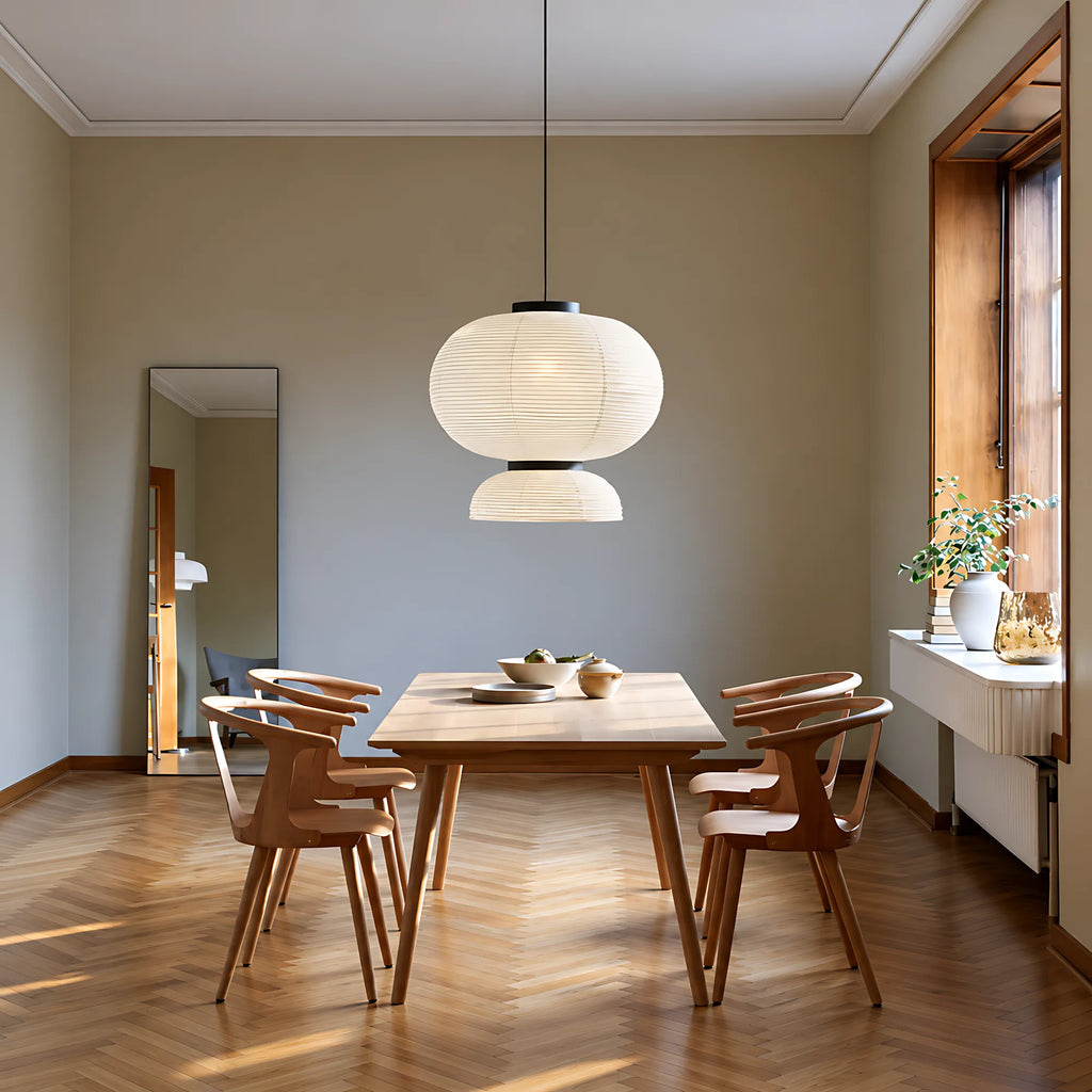 Japanese Tiered Rice Paper Pendant Light