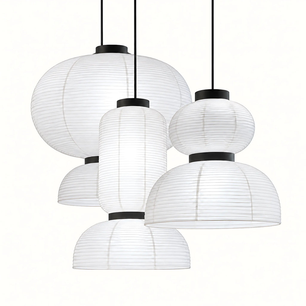 Japanese Tiered Rice Paper Pendant Light