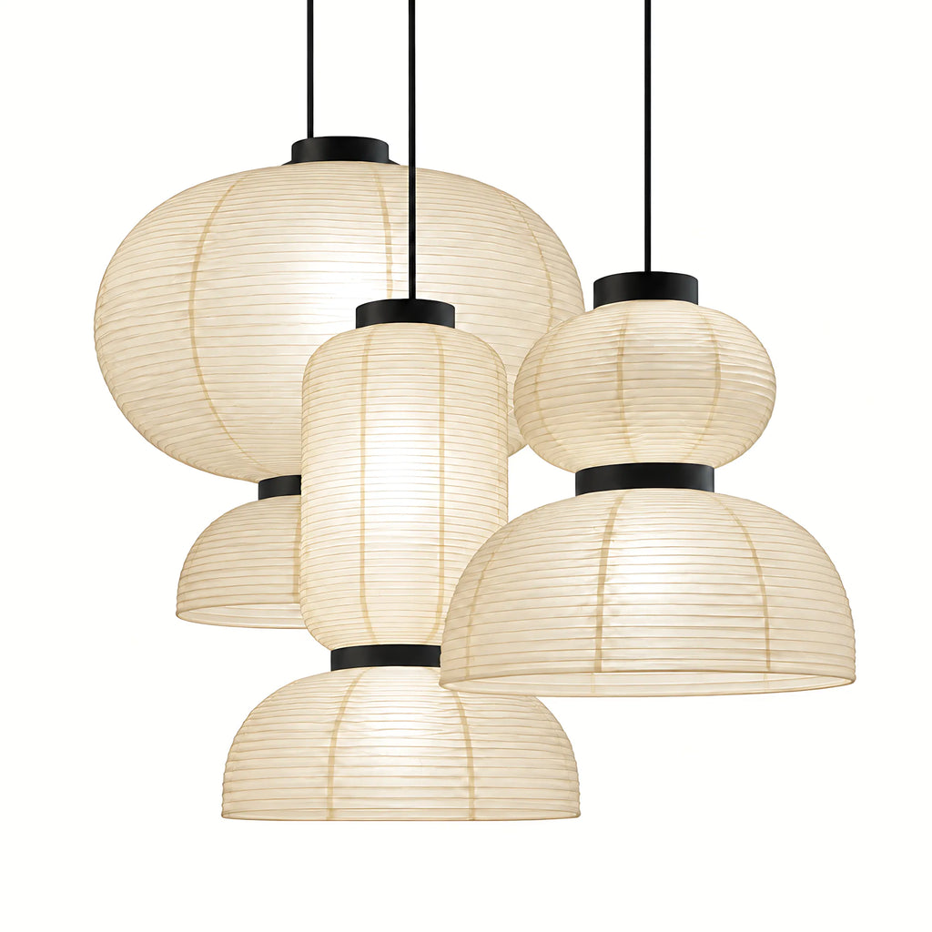 Japanese Tiered Rice Paper Pendant Light