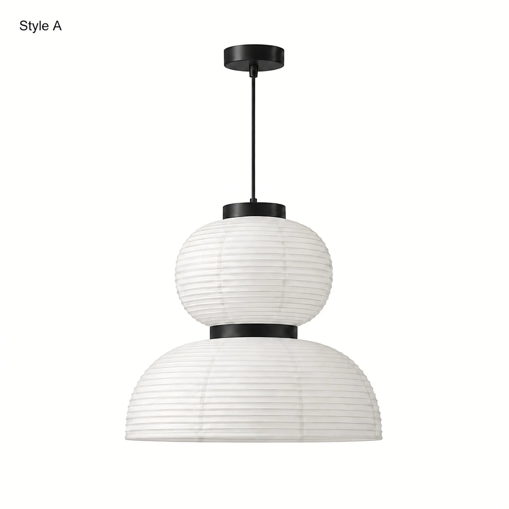 Japanese Tiered Rice Paper Pendant Light