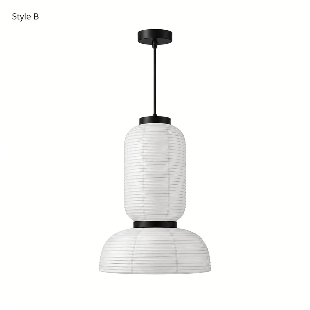 Japanese Tiered Rice Paper Pendant Light
