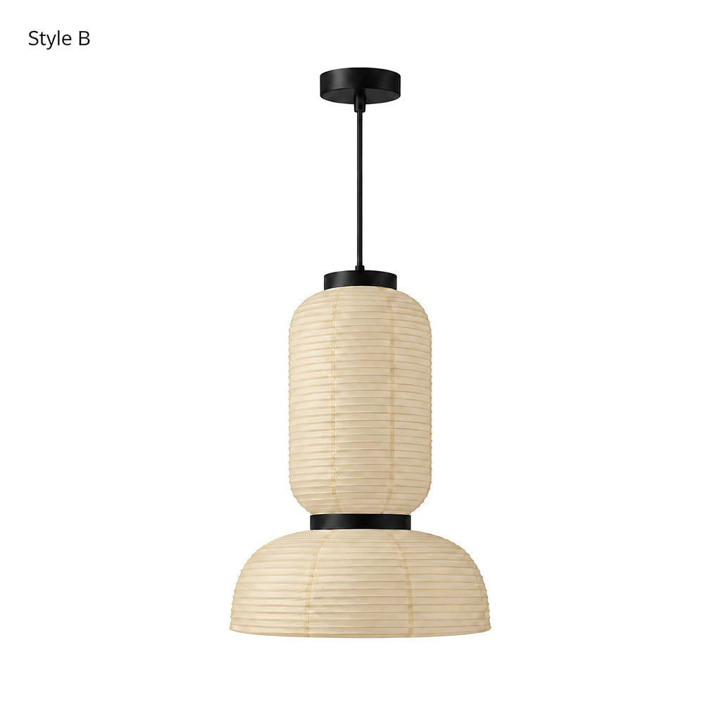 Japanese Tiered Rice Paper Pendant Light