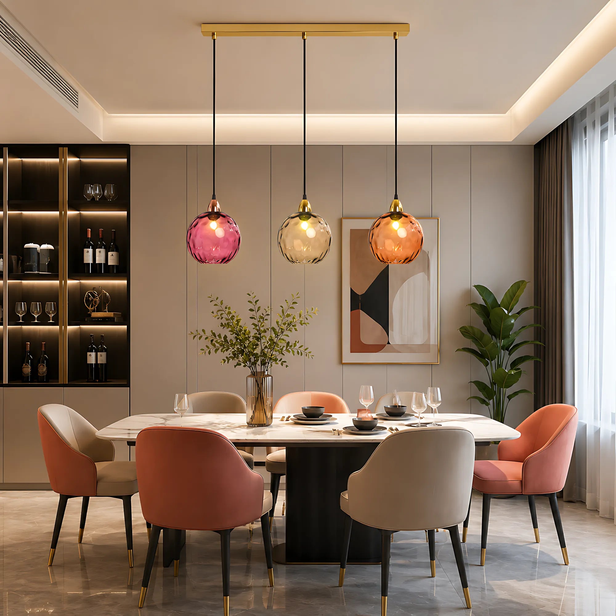 Lumi Orb Colored Glass Pendant Light