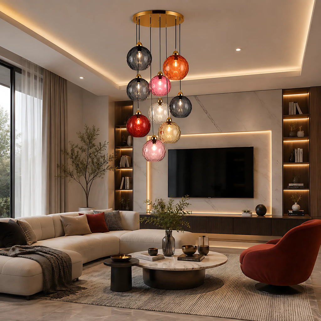 Lumi Orb Colored Glass Pendant Light