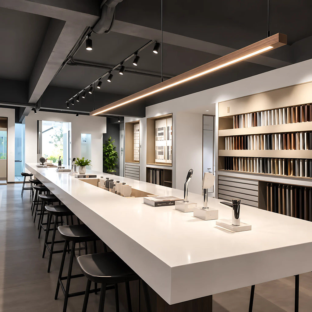 Lunaro Solid Wood Linear Pendant Light
