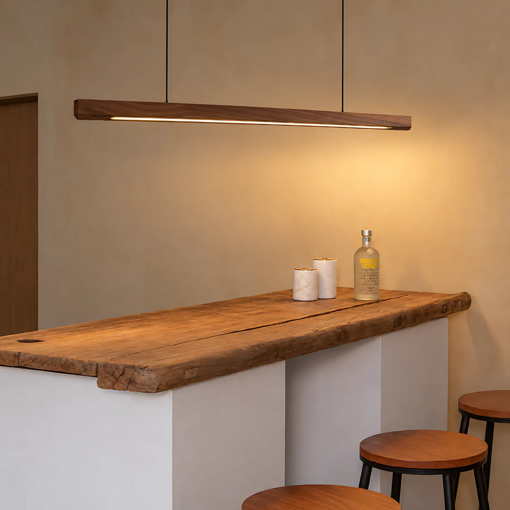 Lunaro Solid Wood Linear Pendant Light