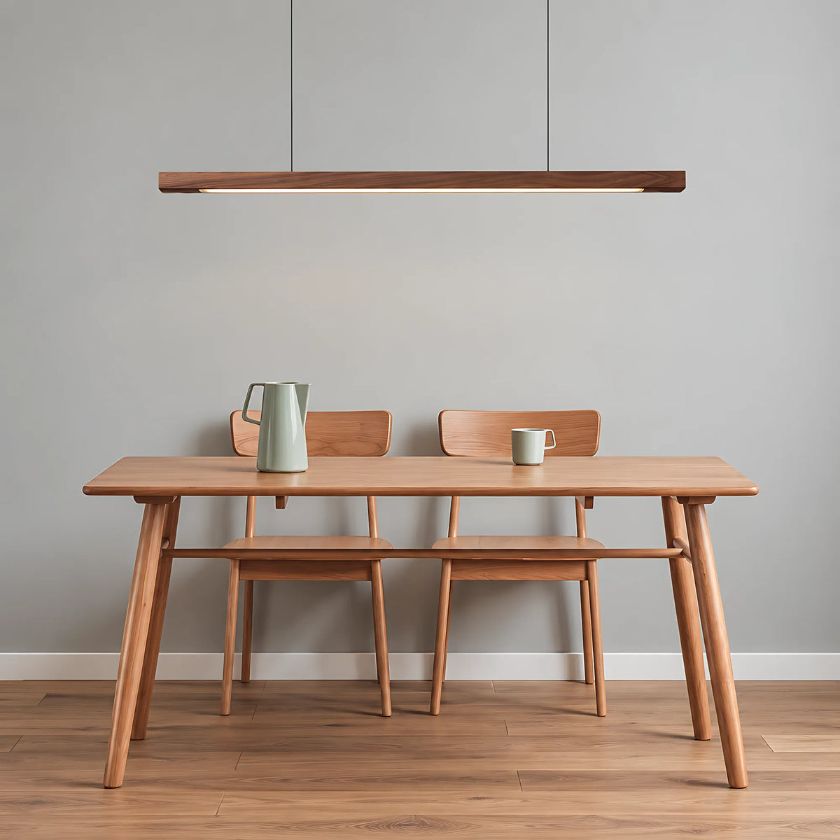 Lunaro Solid Wood Linear Pendant Light