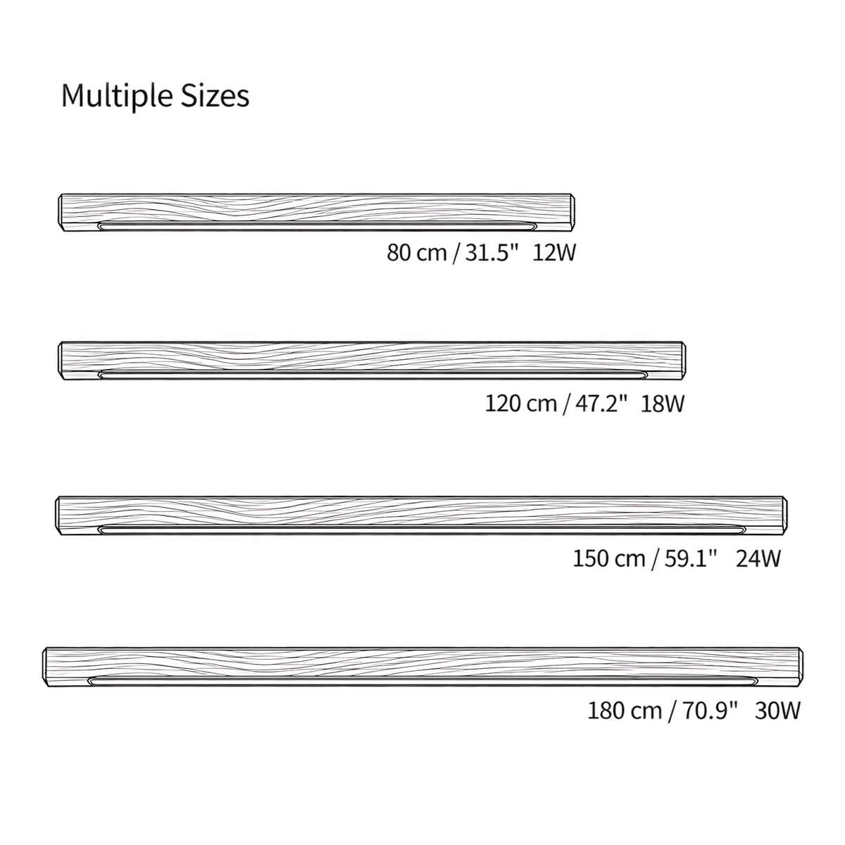 Lunaro Solid Wood Linear Pendant Light