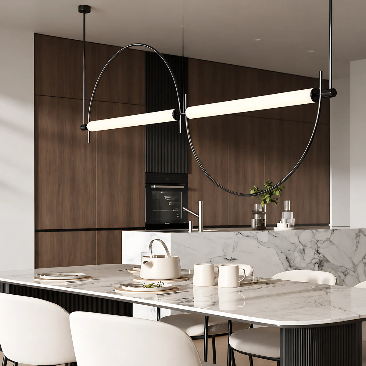 Metal Arc Linear Pendant Light