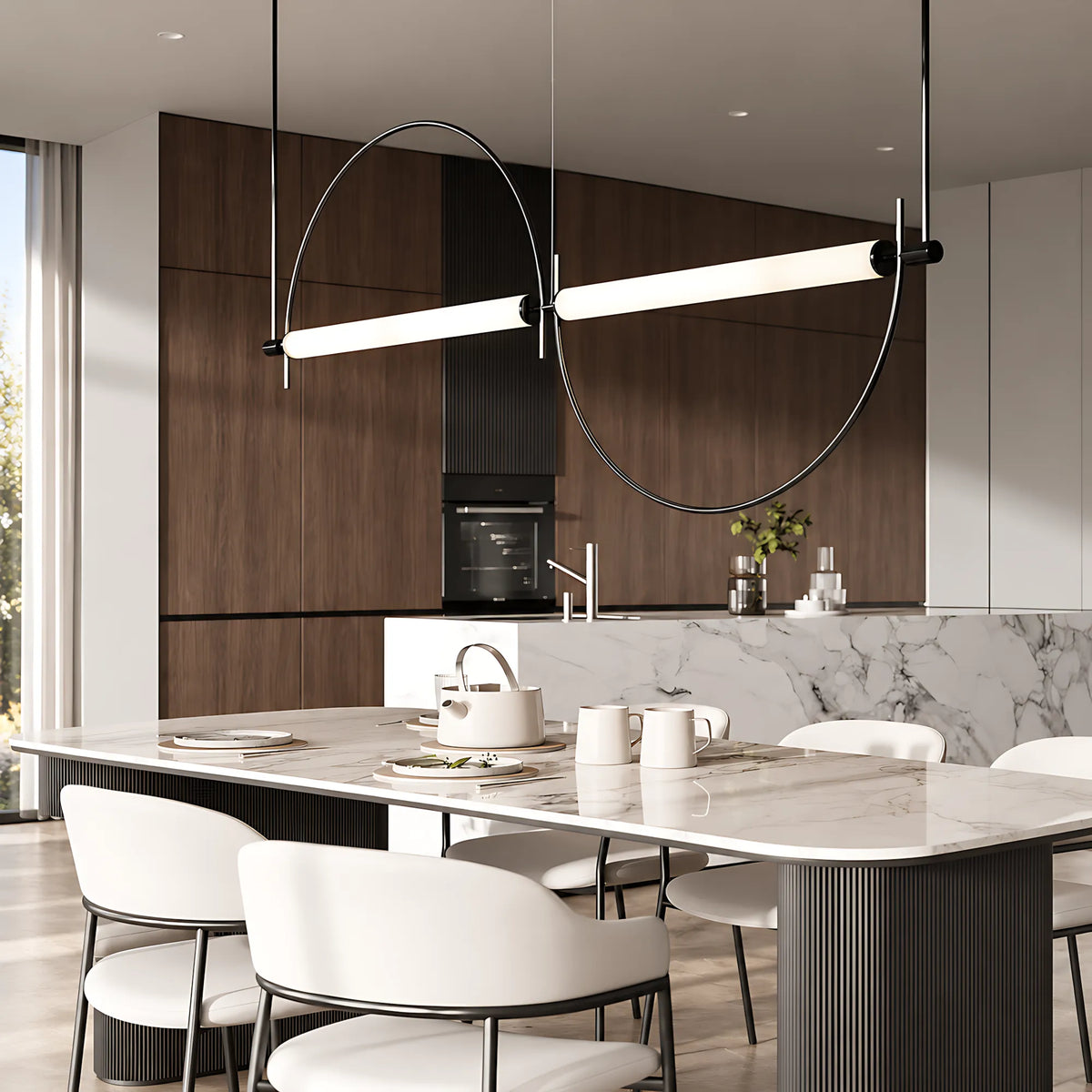 Metal Arc Linear Pendant Light