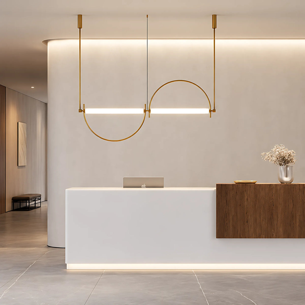 Metal Arc Linear Pendant Light