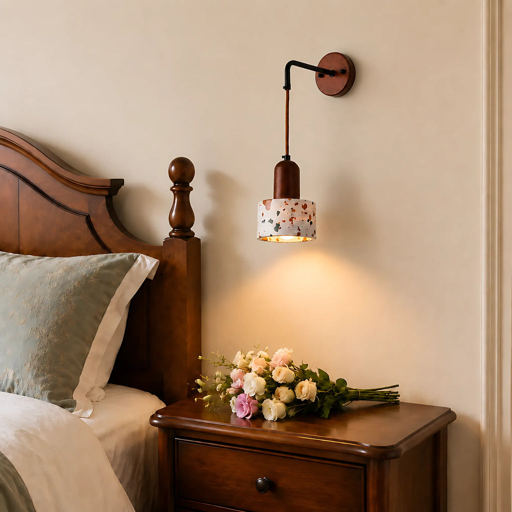 Mira Terrazzo & Timber Adjustable Wall Light