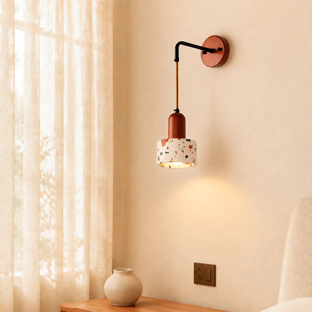 Mira Terrazzo & Timber Adjustable Wall Light