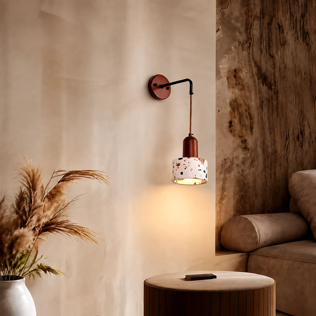 Mira Terrazzo & Timber Adjustable Wall Light