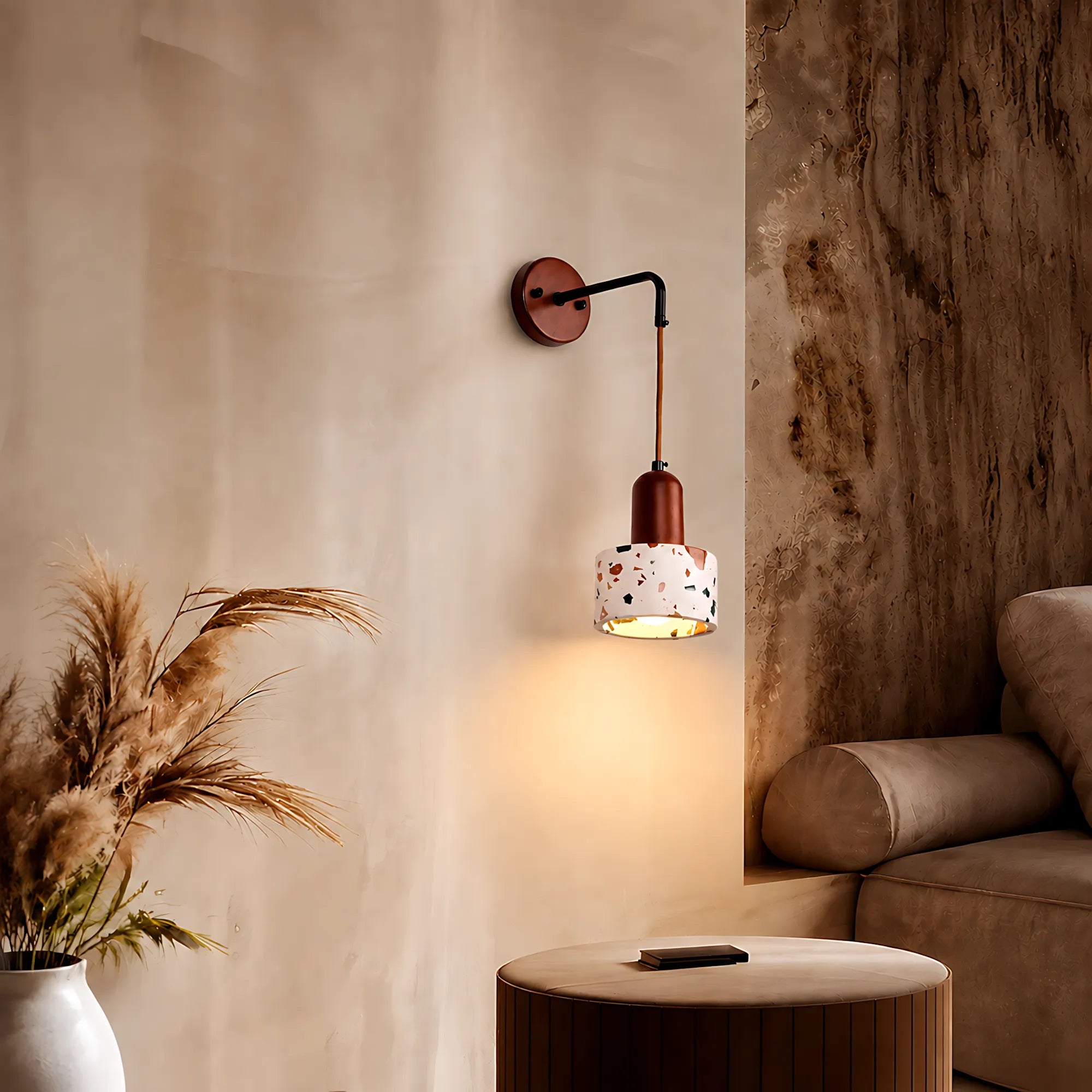 Mira Terrazzo & Timber Adjustable Wall Light