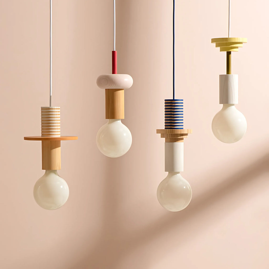 Mirova Geometric Wood Pendant Ligh