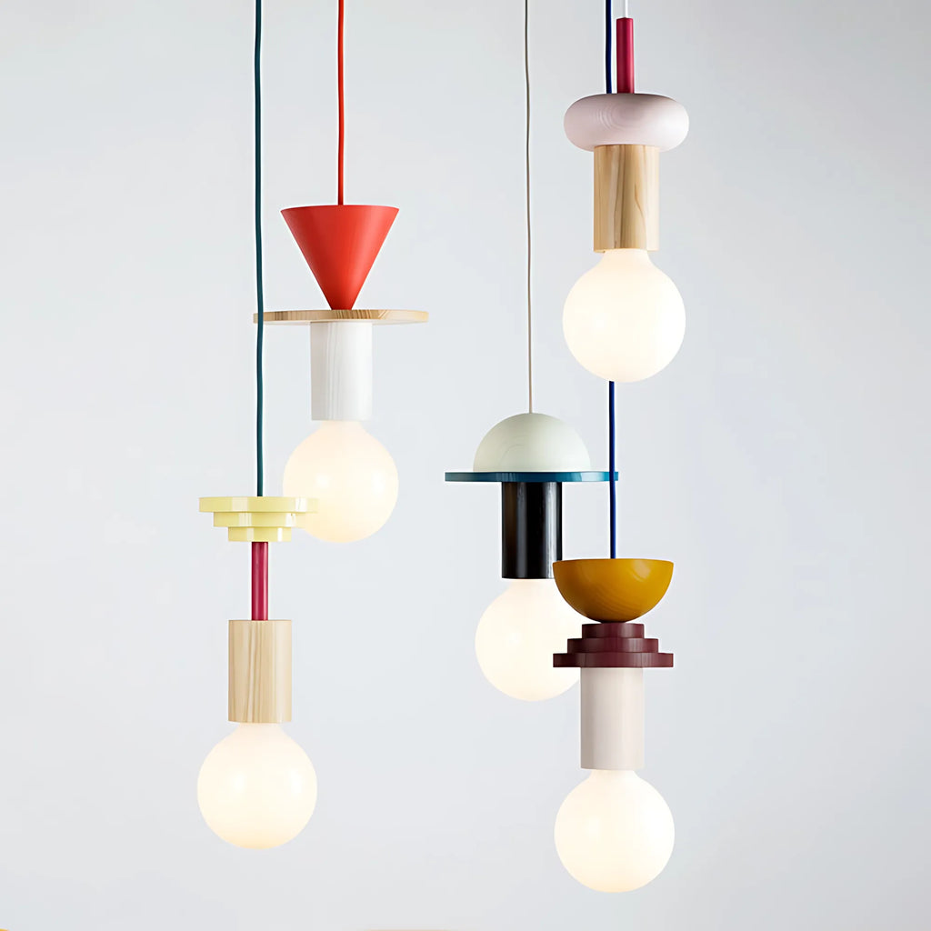 Mirova Geometric Wood Pendant Ligh