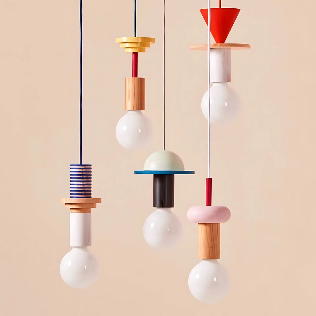 Mirova Geometric Wood Pendant Ligh
