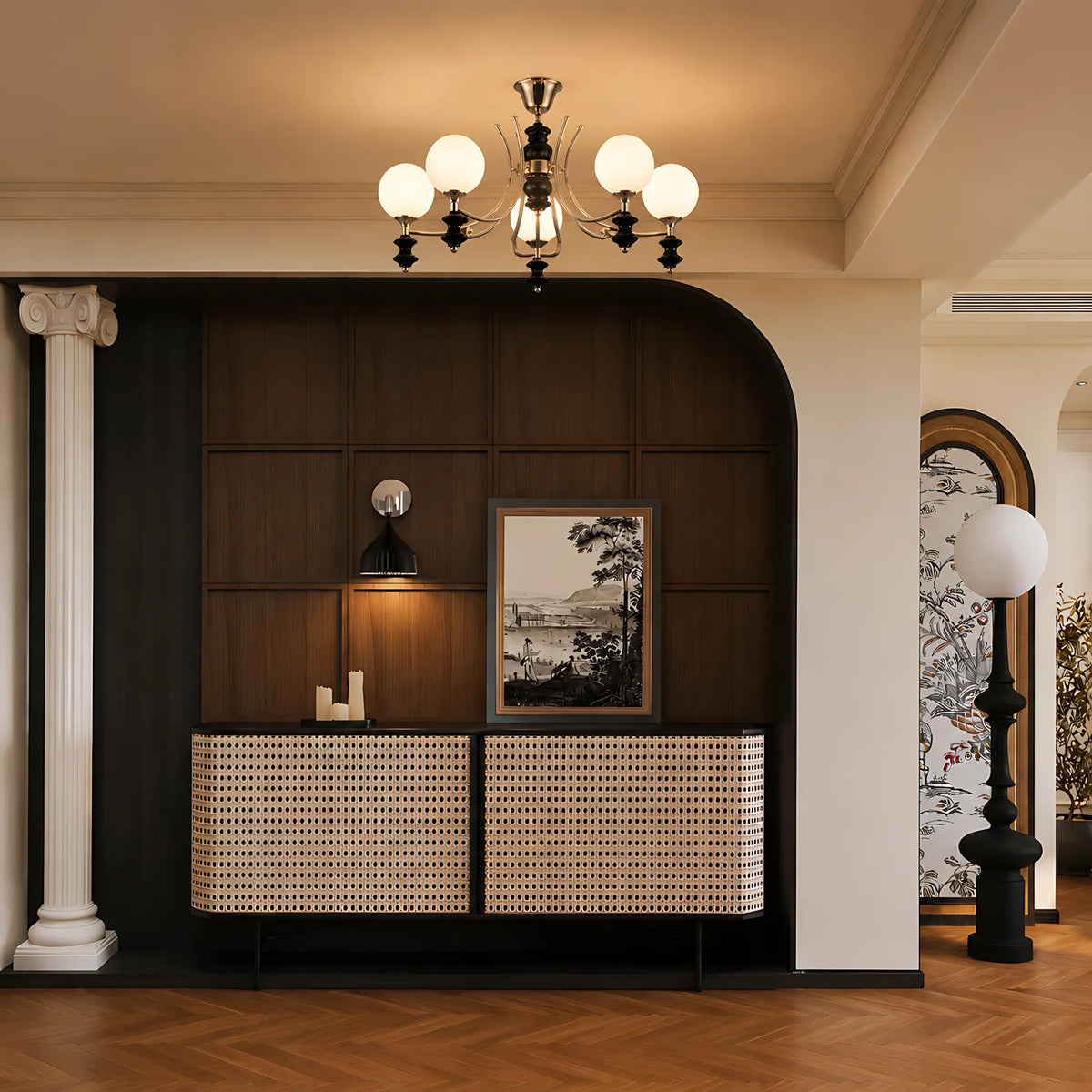 Norvella Opal Glass Chandelier