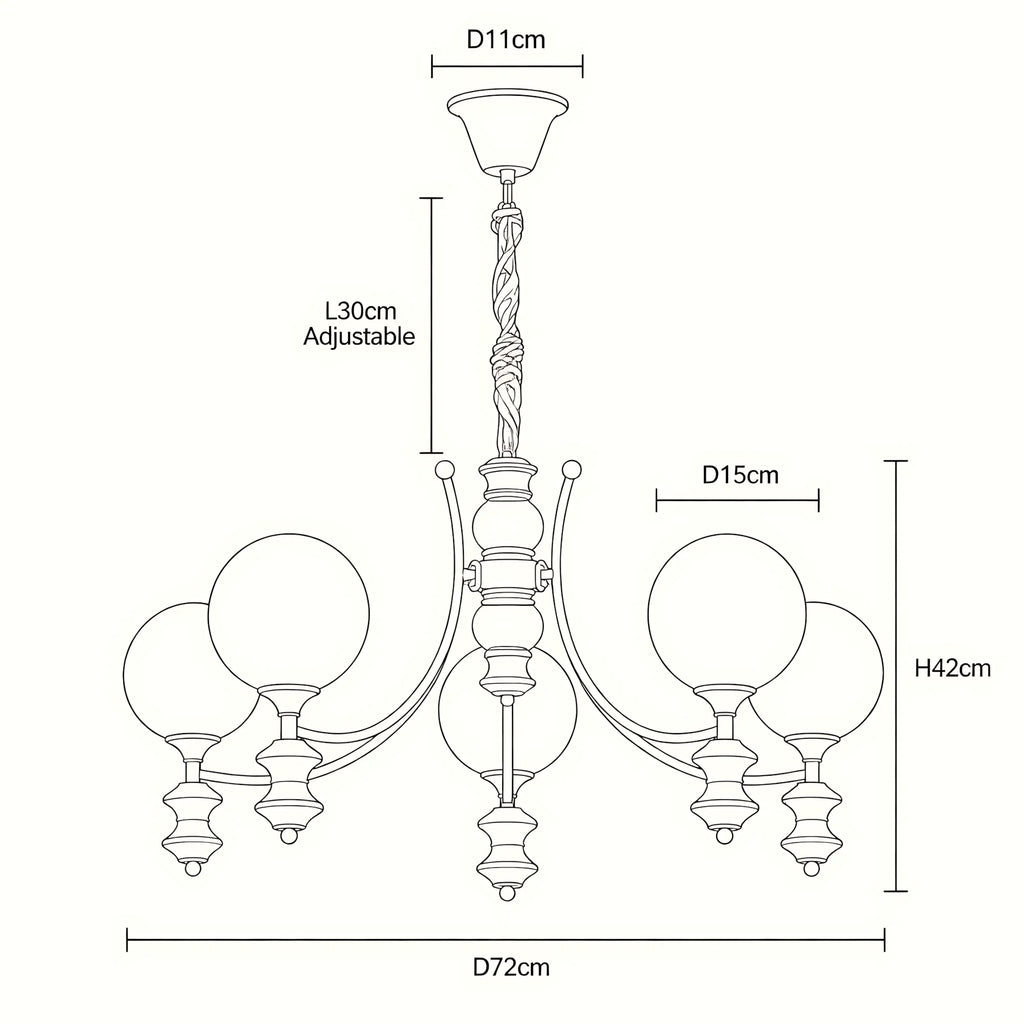 Norvella Opal Glass Chandelier