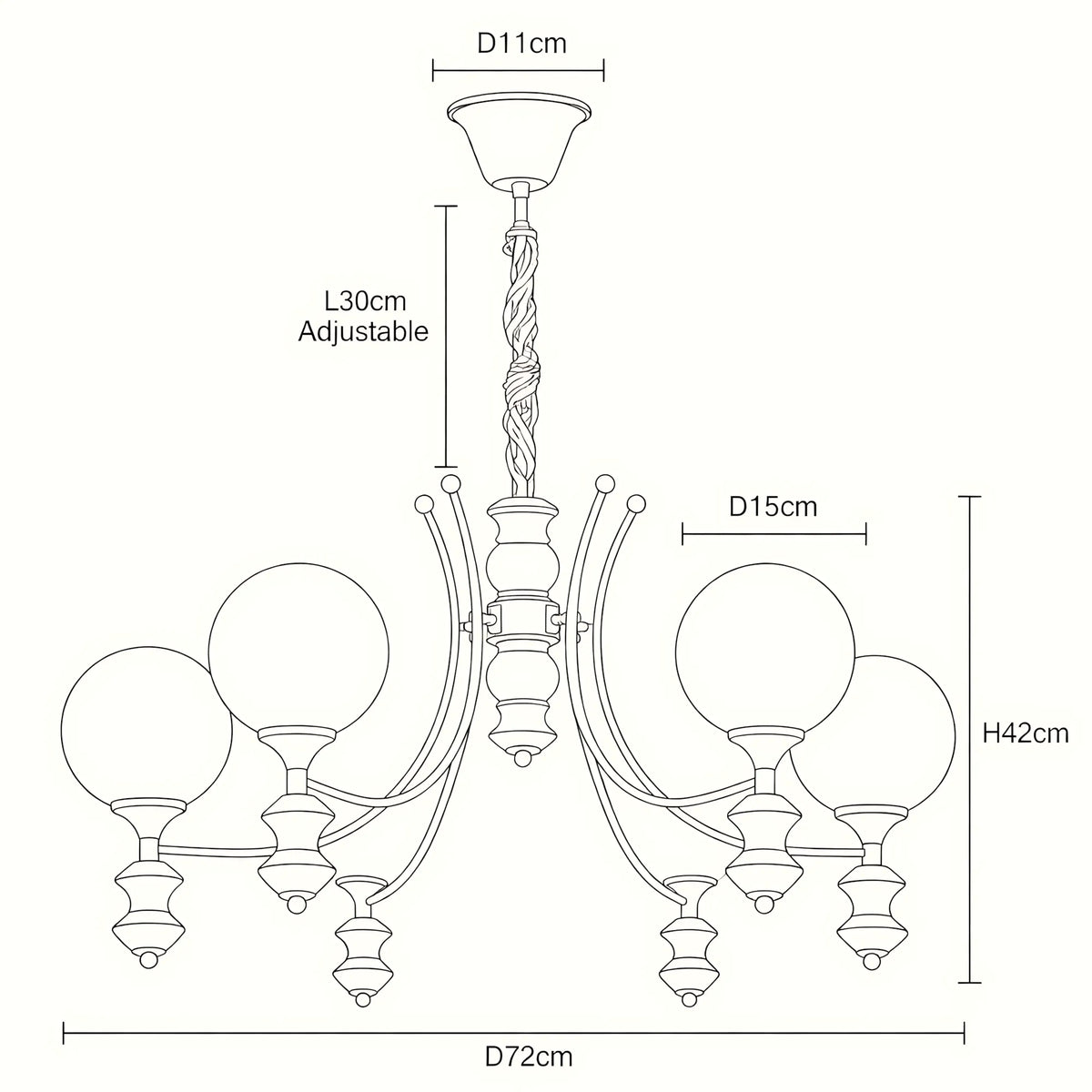 Norvella Opal Glass Chandelier