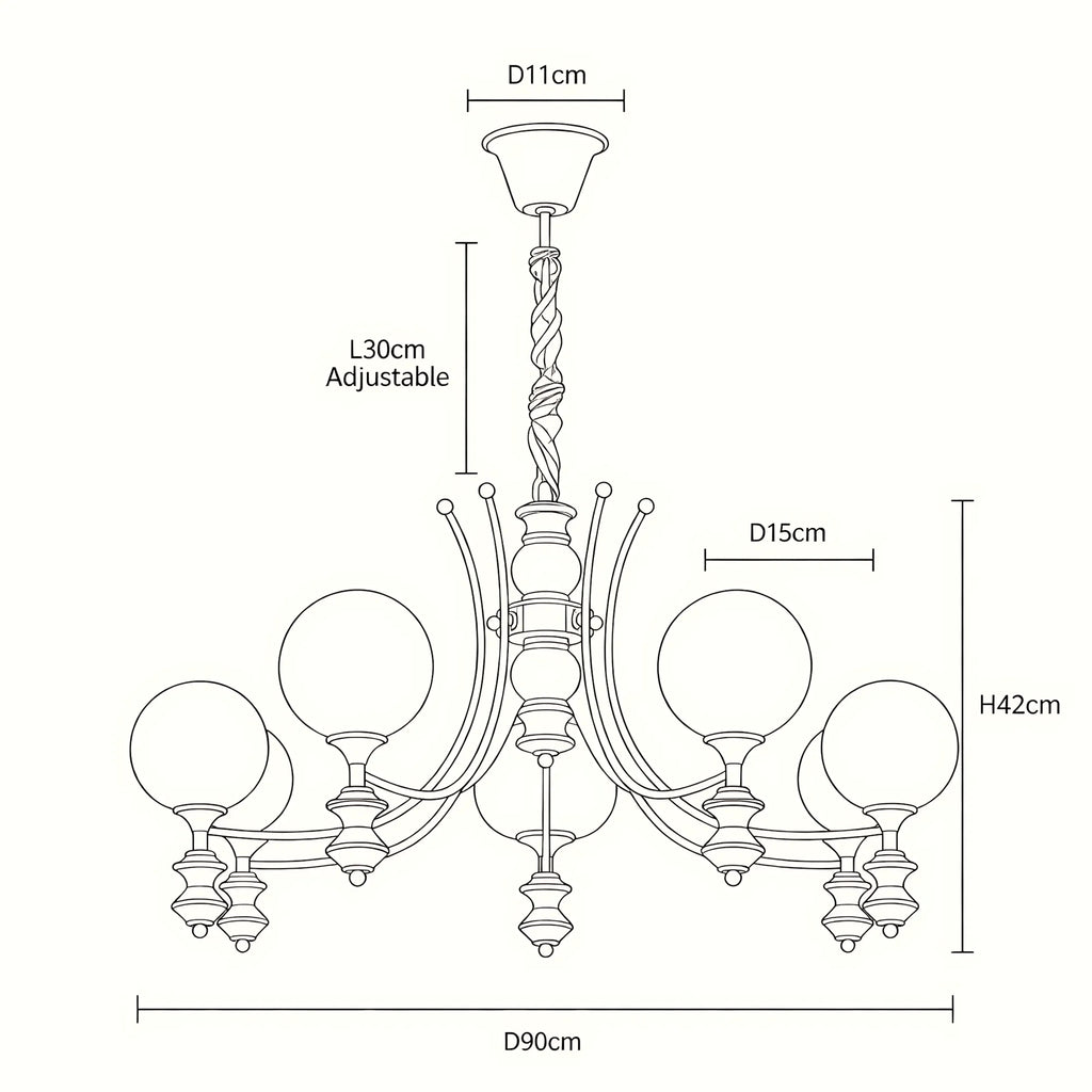 Norvella Opal Glass Chandelier