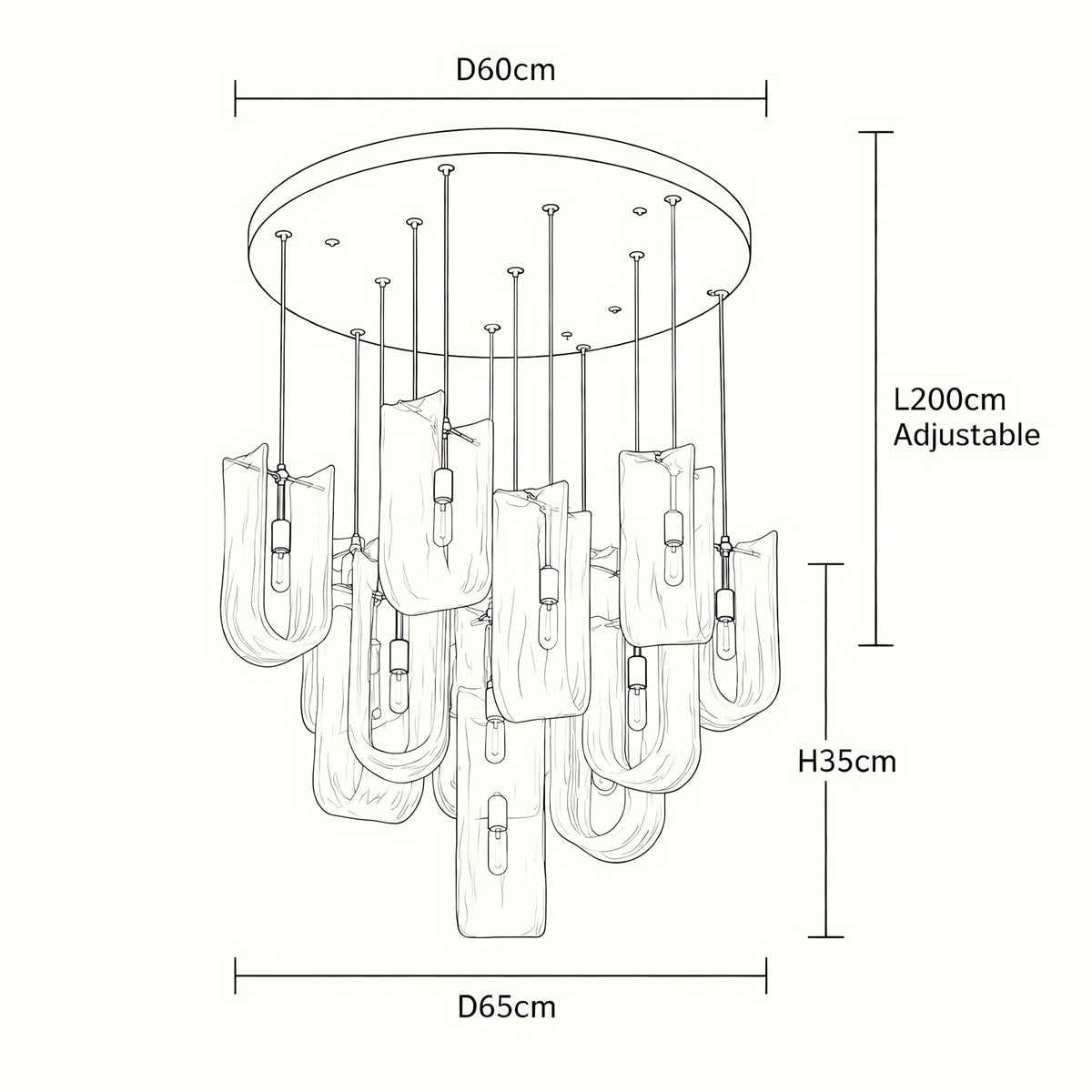 Nuvessa Cloud Glass Pendant Light