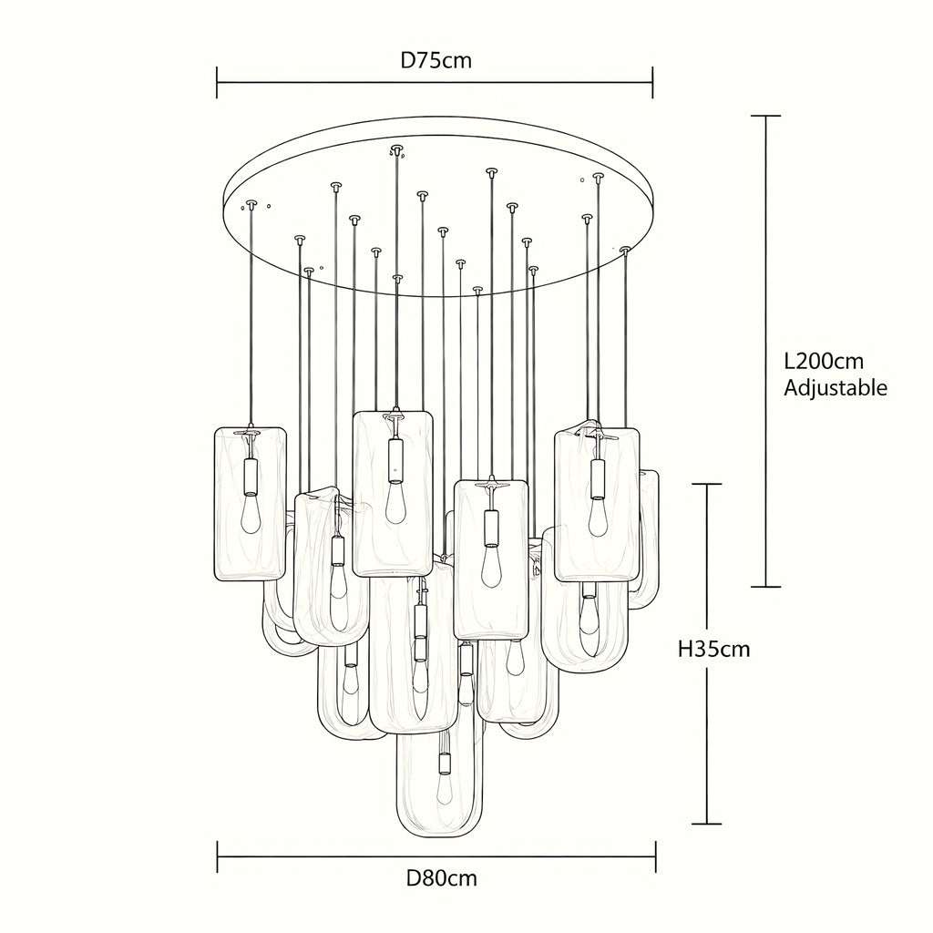 Nuvessa Cloud Glass Pendant Light