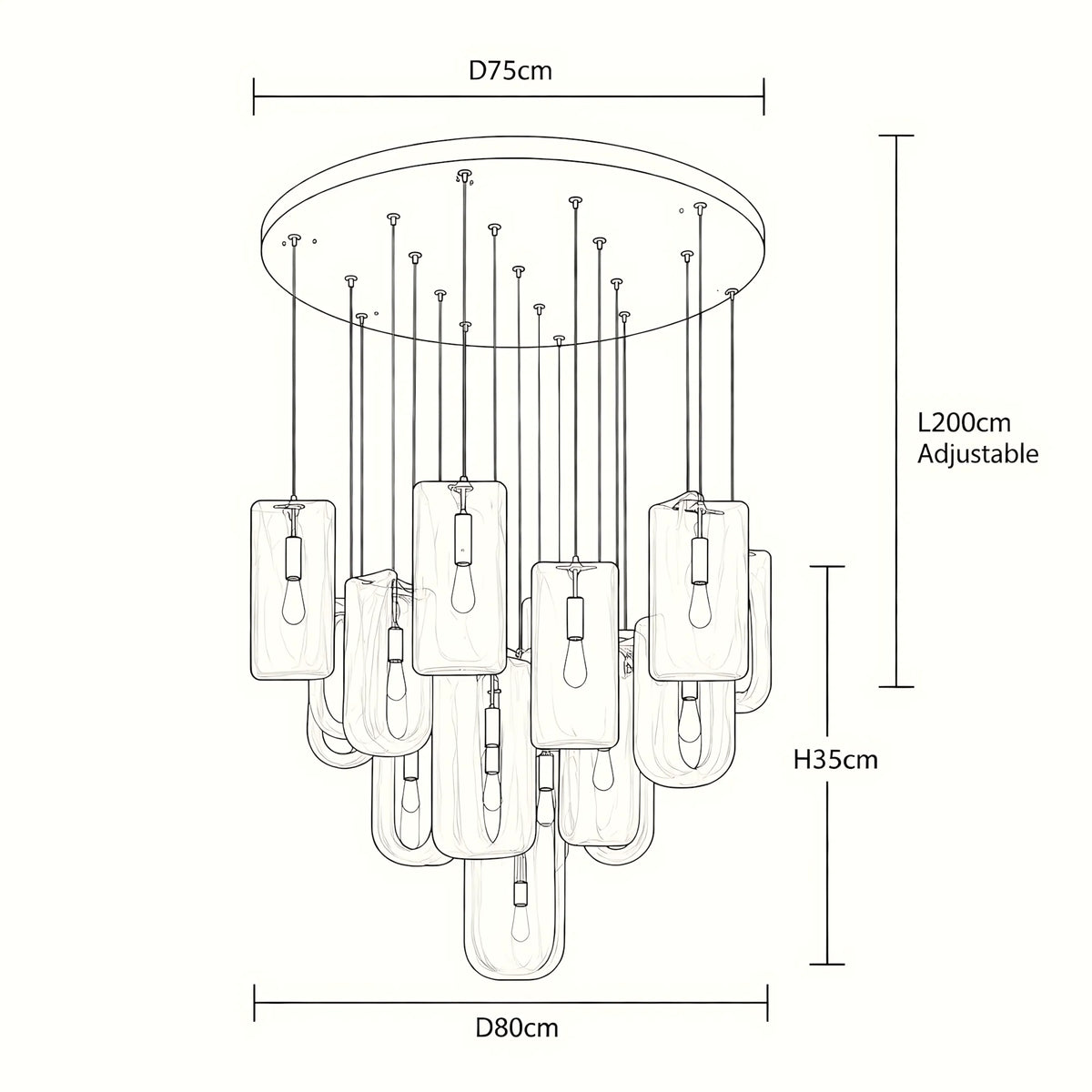 Nuvessa Cloud Glass Pendant Light