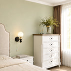 Opal Globe Solid Wood Wall Light