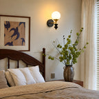 Opal Globe Solid Wood Wall Light