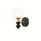 Opal Globe Solid Wood Wall Light