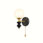Opal Globe Solid Wood Wall Light