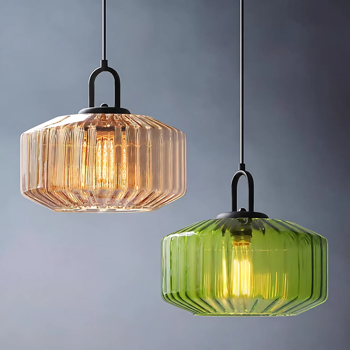 Prism Ribbed Glass Pendant Light