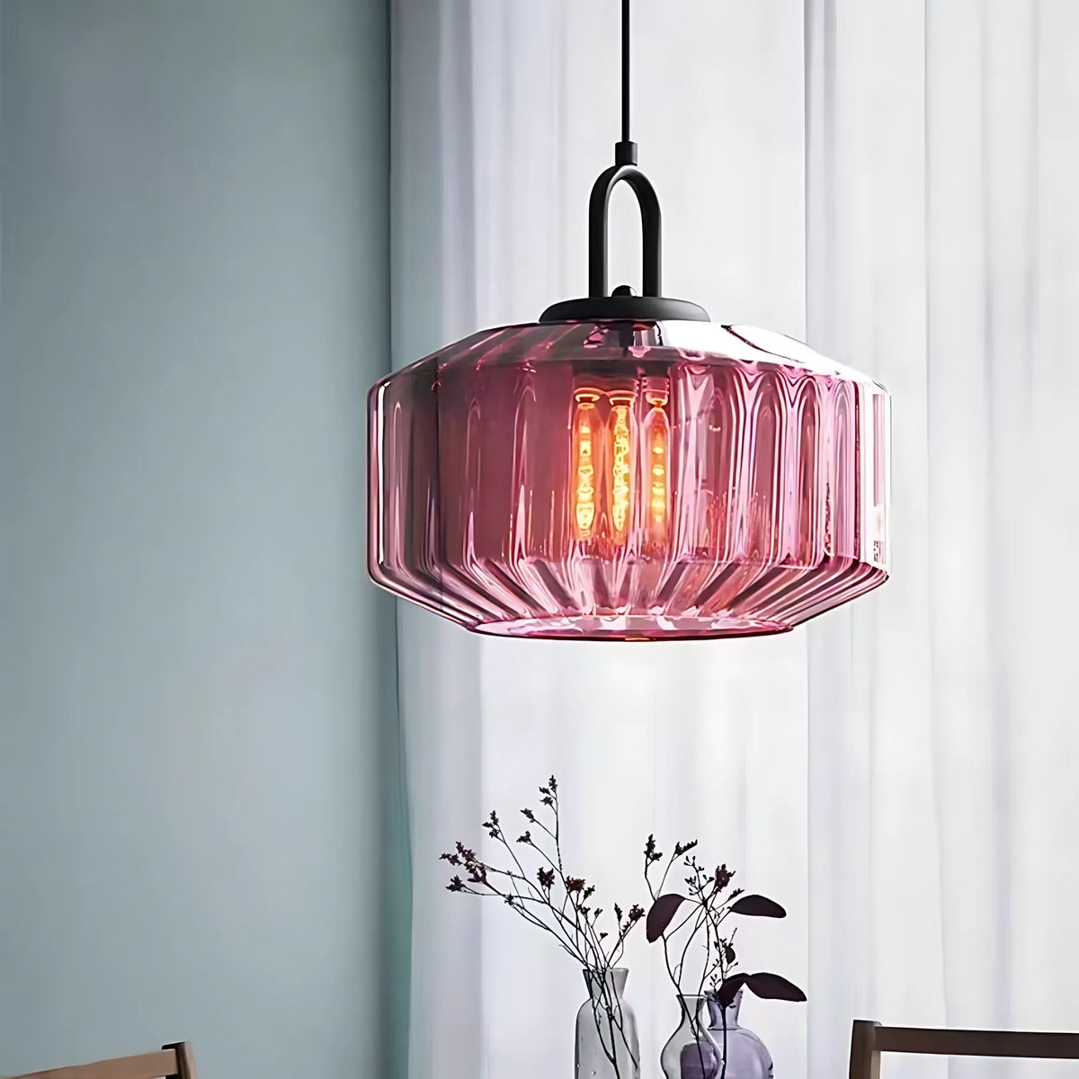 Prism Ribbed Glass Pendant Light