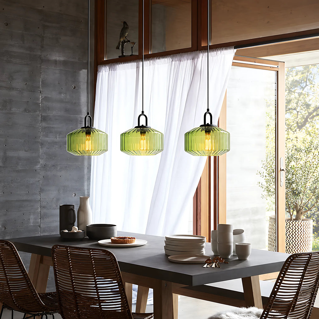 Prism Ribbed Glass Pendant Light