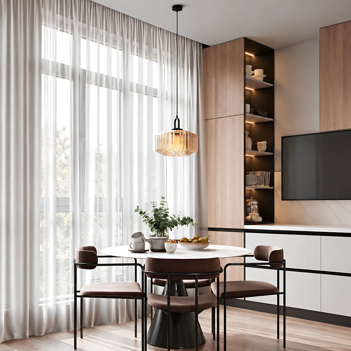 Prism Ribbed Glass Pendant Light