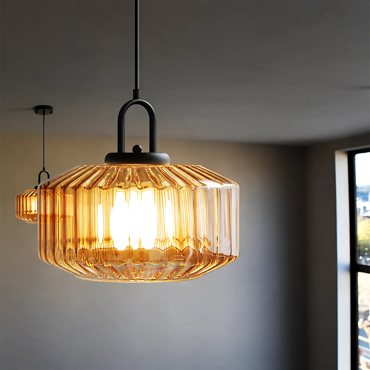 Prism Ribbed Glass Pendant Light