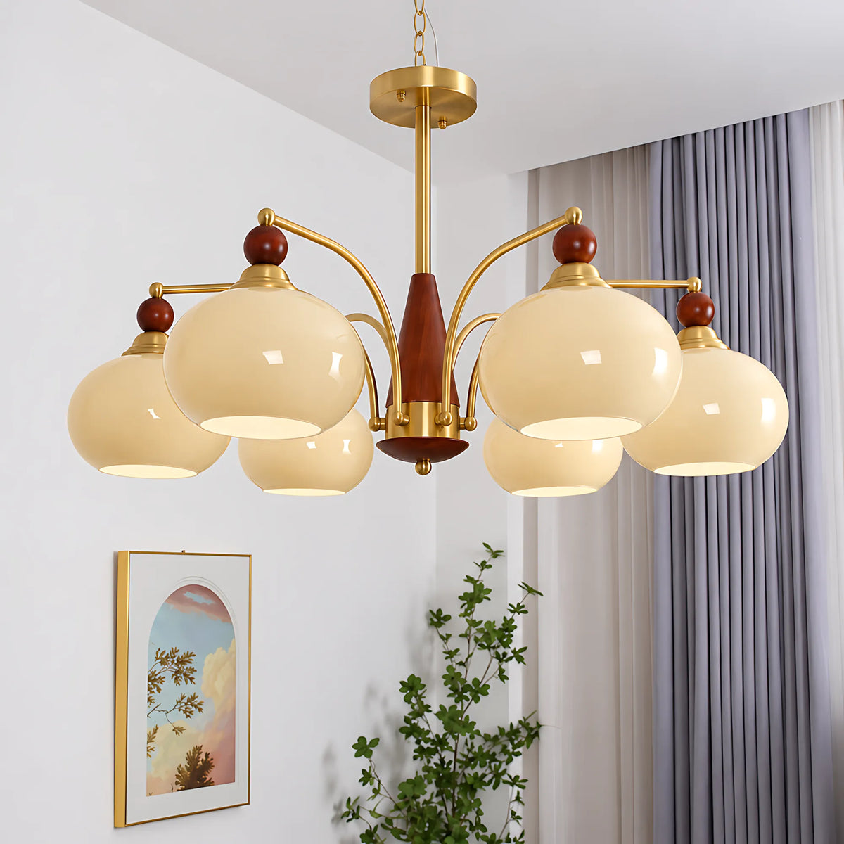 Retro Glass Globe Multi-Light Chandelier