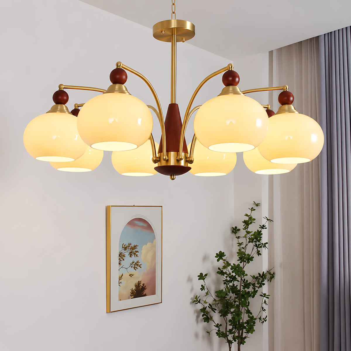 Retro Glass Globe Multi-Light Chandelier