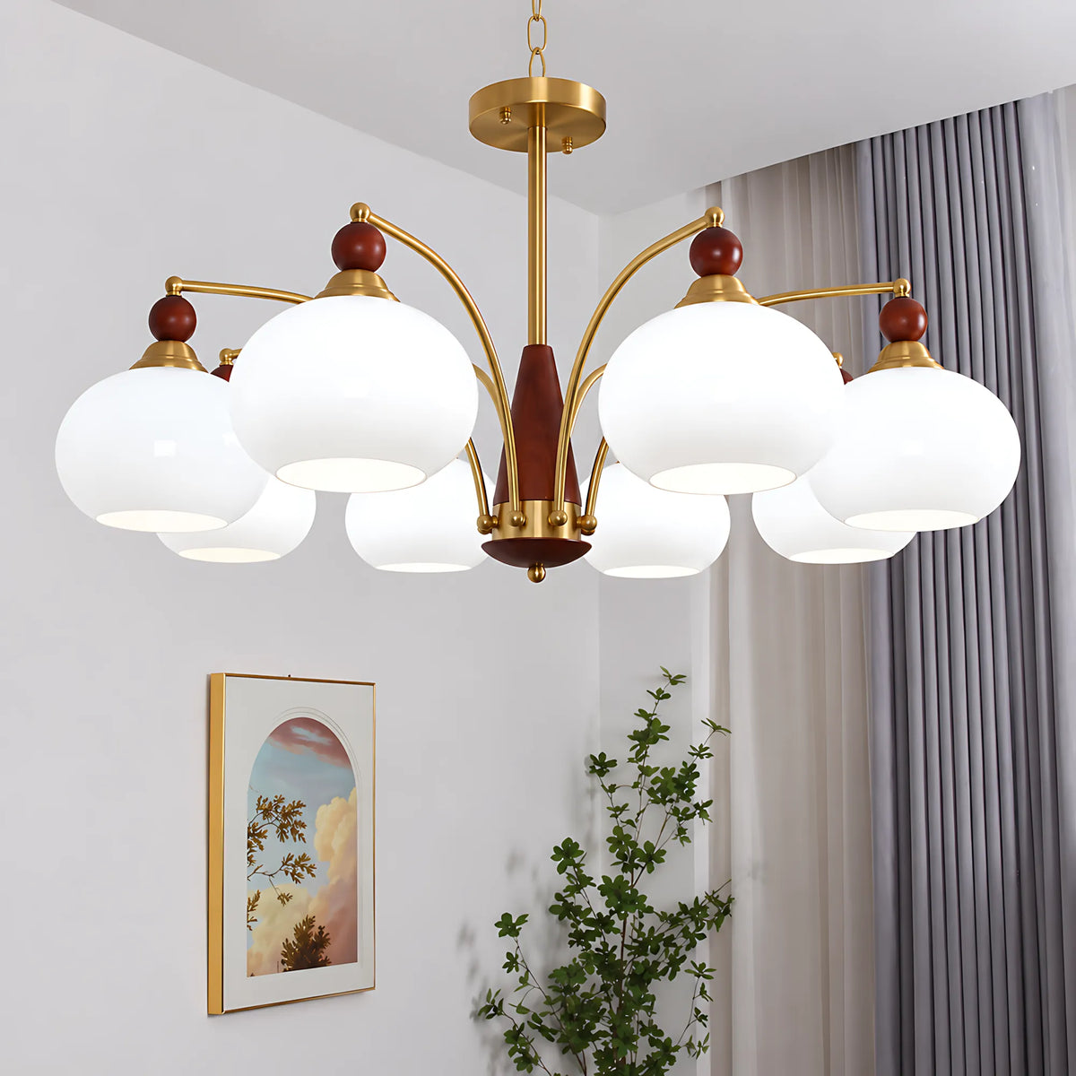 Retro Glass Globe Multi-Light Chandelier