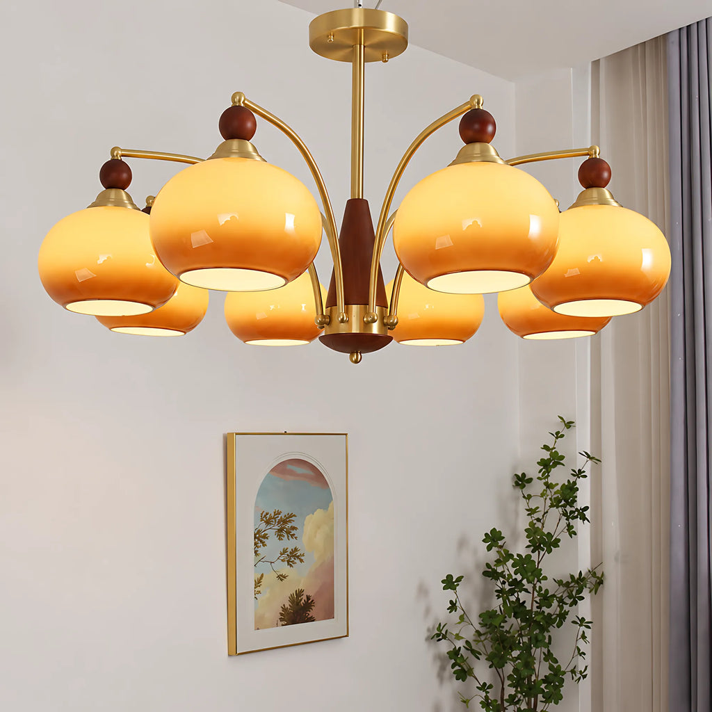 Retro Glass Globe Multi-Light Chandelier