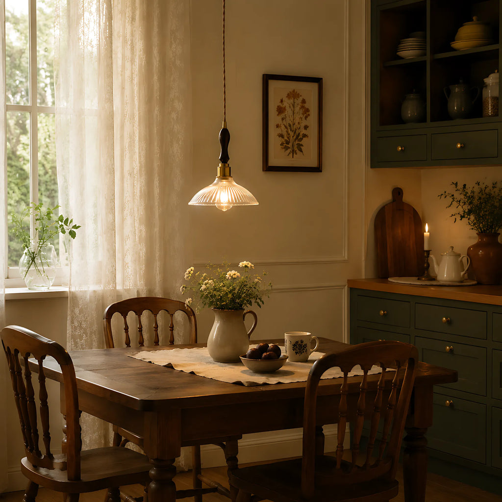 Rivelle  Ribbed Glass Pendant Light