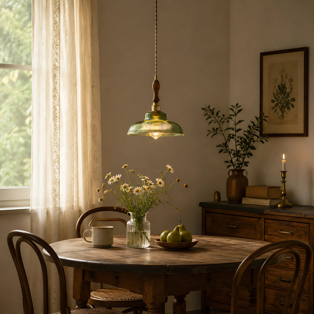 Rivelle  Ribbed Glass Pendant Light