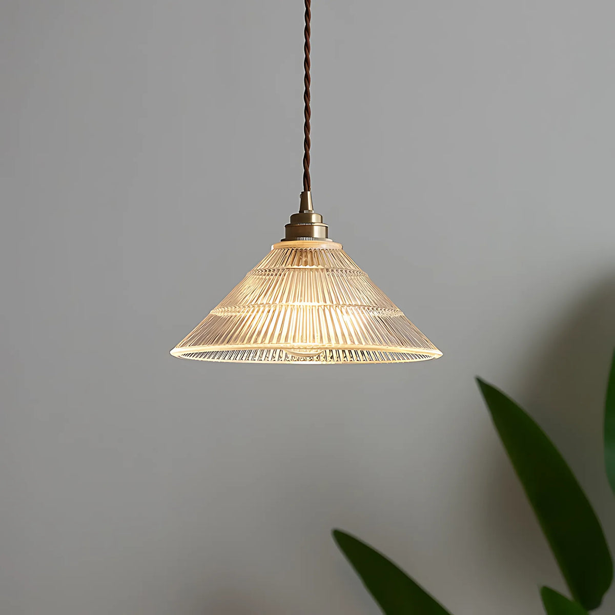 Rivelle  Ribbed Glass Pendant Light