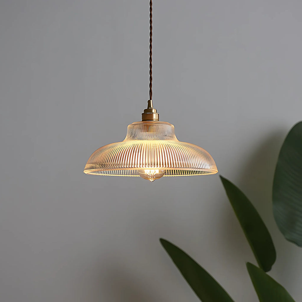 Rivelle  Ribbed Glass Pendant Light