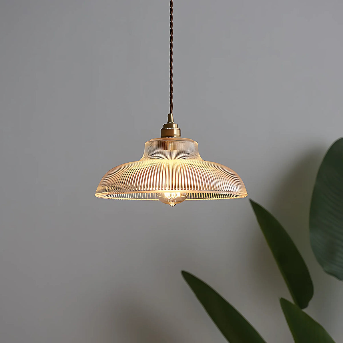 Rivelle  Ribbed Glass Pendant Light