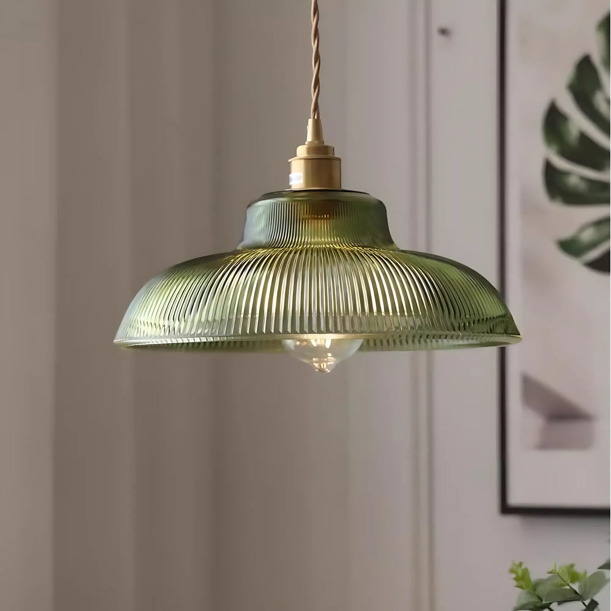 Rivelle  Ribbed Glass Pendant Light